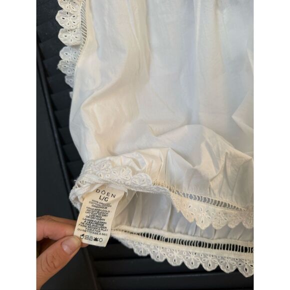 NWT Doen Traveler Eyelet Top - Large - in Salt (White) - Picture 9 of 9